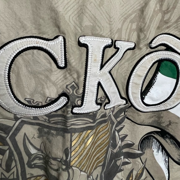Ecko Unlimited Button down Shirt khaki with embroidered back logo size M - Picture 7 of 9